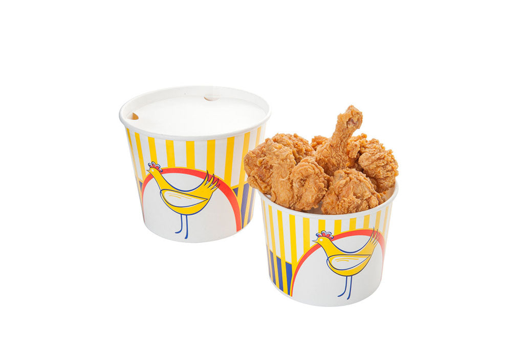Hähncheneimer + Deckel, Chicken Bucket, bedruckt, Karton, 2550 ml, 14,7 x 14,5 cm Ø18,9